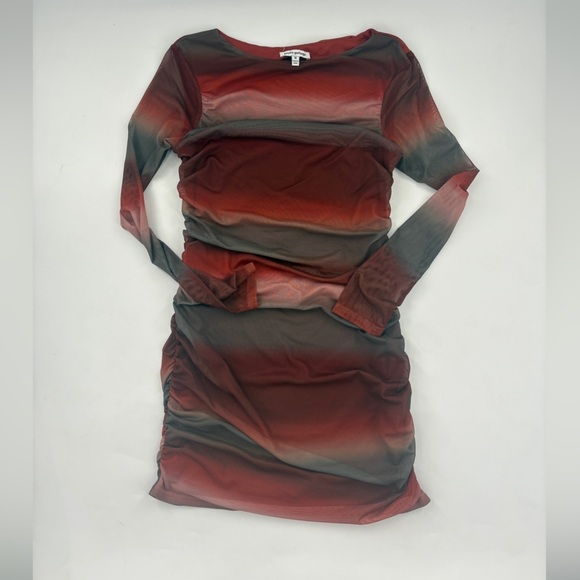 Pretty Garbage Mini Ruched Red Black Dress - Picture 6 of 8